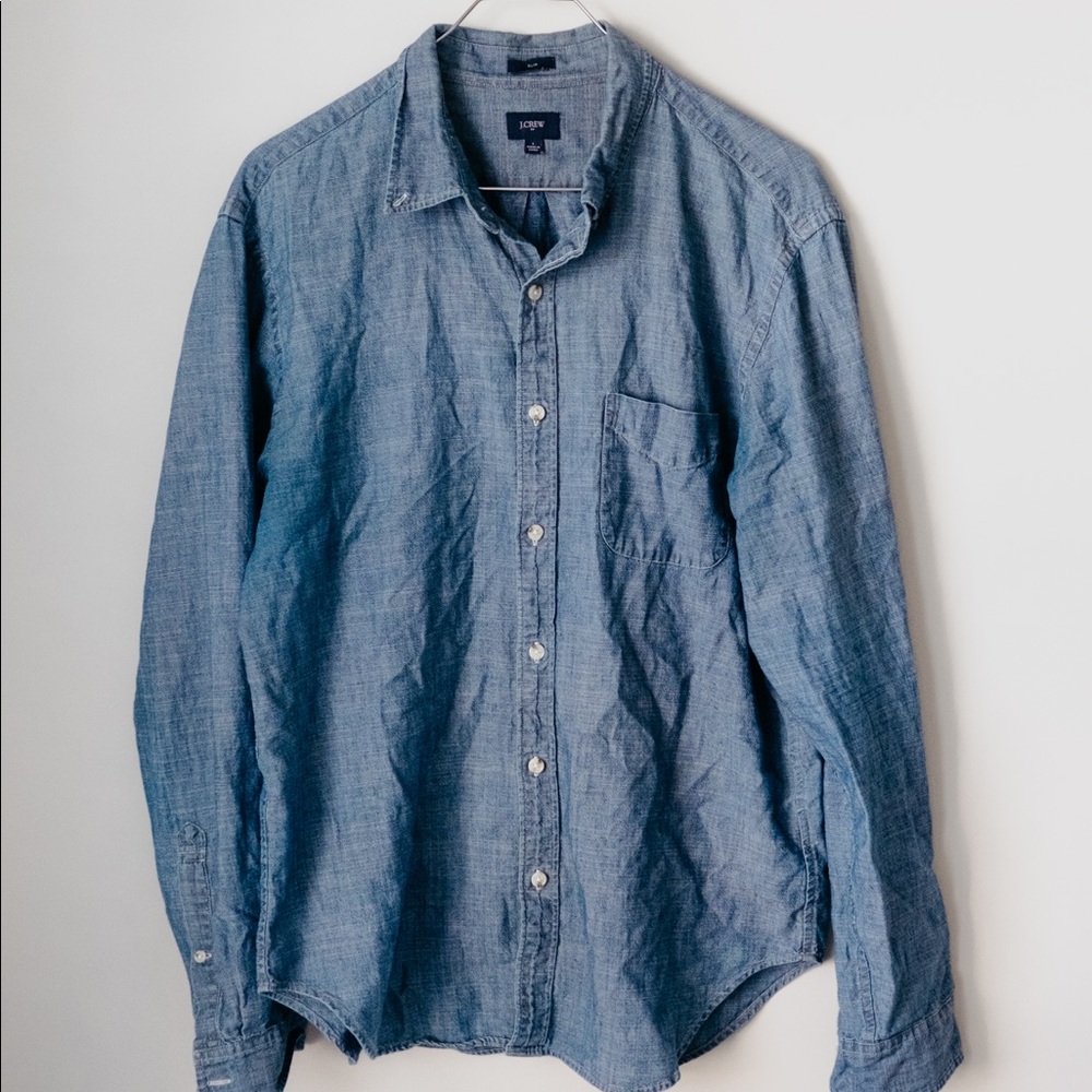 J. Crew Chambray Long Sleeve Button Down
